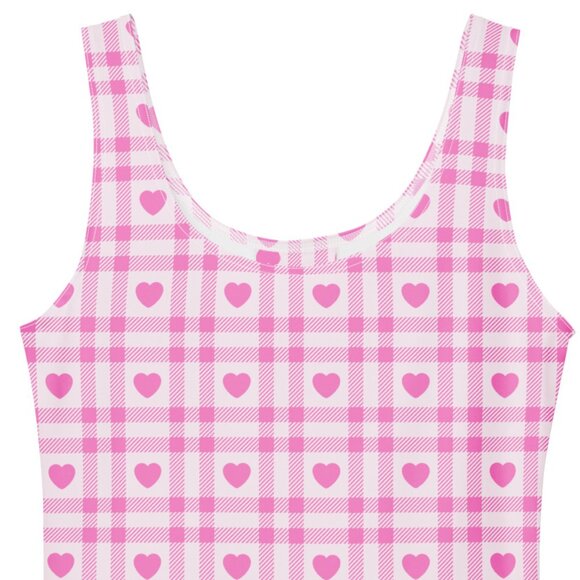 Plus Size Pink Gingham Vintage 1950s Swing Dress - Picture 4 of 9